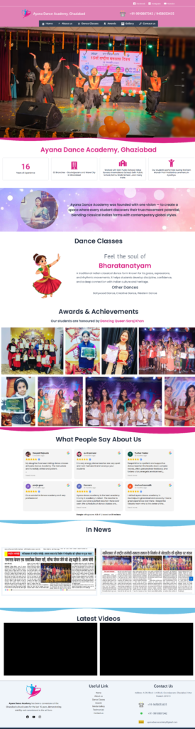 Dance Academy Website website preview