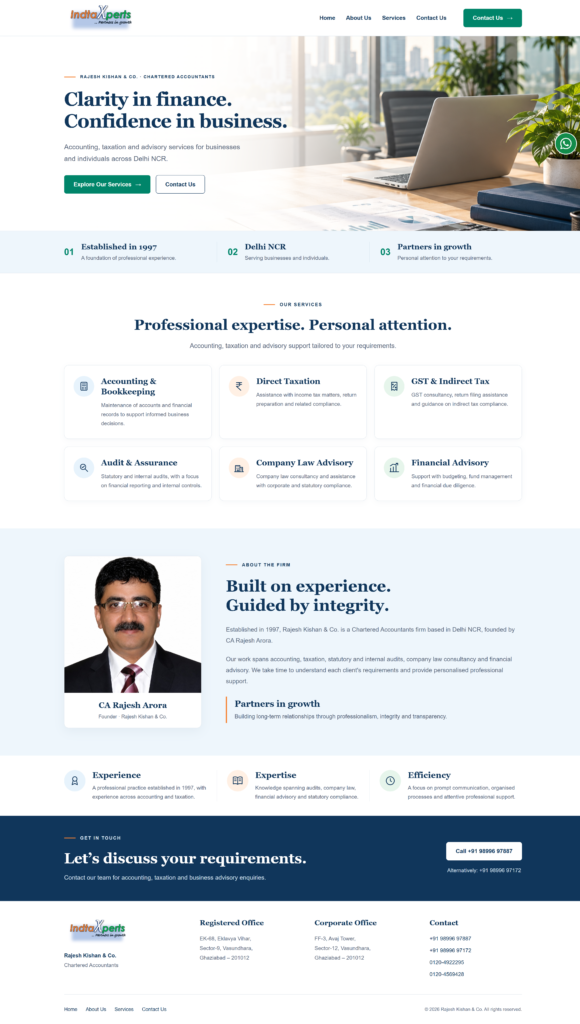 Chartered Accountant Website website preview